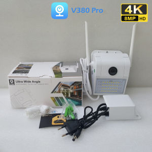 IP Kamera V380 pro CCTV WiFi wall lampu Camera lamp LED 1080P 8MP outdoor Waterproof