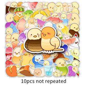 50pcs Q Version Cute Bird Sticker For Laptop Water Bottle Waterproof Vinyl Sticker Cartoon Animal Decal