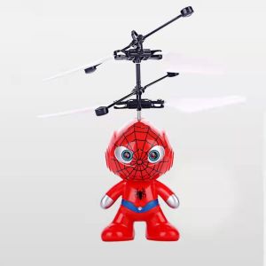 Spiderman Máy bay trực thăng cảm ứng có thể sạc qua USB Máy bay cảm ứng hồng ngoại đồ chơi cho trẻ em ngoài trời đồ chơi/sáng bé siêu nhân flyings cổ tích đồ chơi cảm ứng hồng ngoại đồ chơi trẻ em điều khiển