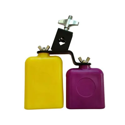 Double Sambago Bell Latin Music Yellow Cowbell High Low Sound Knocker Drum Percussion Instrument Replacement Parts Accessories