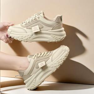 K pop fashion 5cm synthetic pu sneaker 潮流韩风皮革休闲鞋