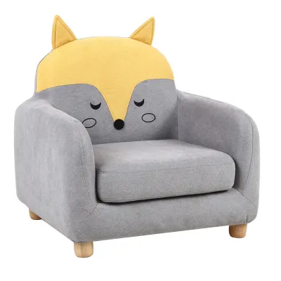 Novelty Kids Sofa Kids Armchair Cartoon Baby Upholstered Sofa Hair with Wooden Frame and Removable Over Kids Hair Toddler Foam Sofa for Children Gift Mini Sofa Couch
