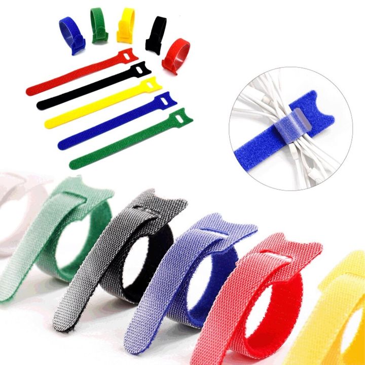 2pcs Velcro Cable Ties Nylon Reusable Computer Charger Organizer