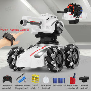 LYZRC 2.4G 4WD Remote Control Tank RC Car Watch Gesture Sensing Drift Toy Off Road Model Music Light Driving for Child Gift