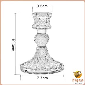 Digeo European Vintage Crystal Glass Candle Holders Romantic Ornaments Candle Holder Home Decoration