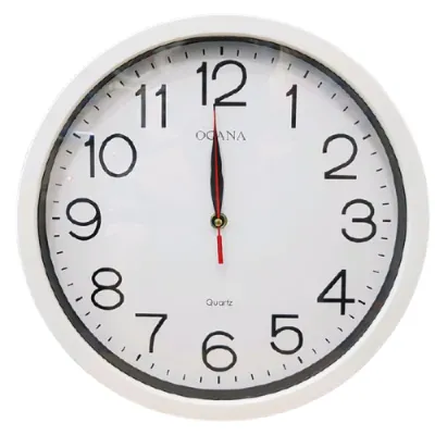 Jam Dinding Putih Polos Diameter 32 cm