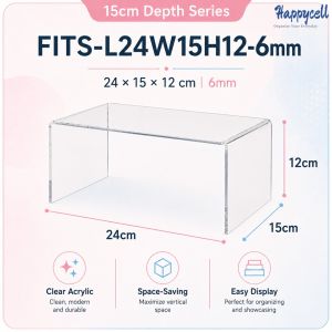 HappyCell FITS Acrylic Display Riser Clear Makeup Toy Desk Shelf Organizer 4mm 6mm 8mm Home