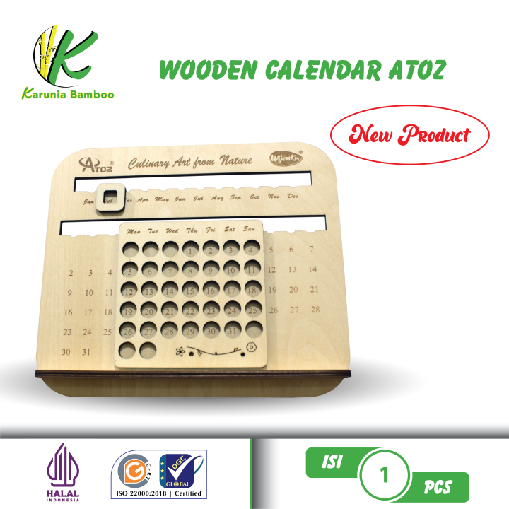 Wooden calendar ATOZ /WIJENKU kalender kayu sepanjang masa calendar