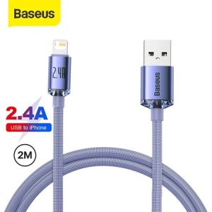 Baseus Crystal Shine Series USB To Lightning 2.4A Cable Kabel Charger Quick Charging