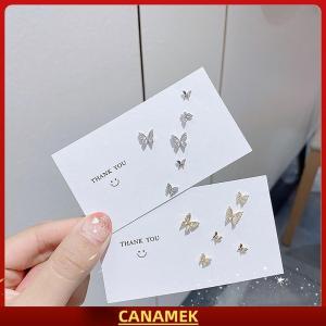 Miễn phí vận chuyển✨ Bộ 6 chiếc khuyên tai nụ pha lê đơn giản dành cho nữ khuyên tai đá zircon hình bướm phụ kiện trang sức dự tiệc đám cưới đính hôn cho nữ