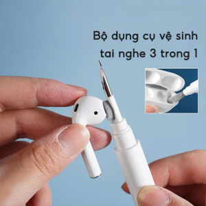 Bộ dụng cụ vệ sinh tai nghe 3 trong 1 làm sạch tai nghe chân sạc điện thoại laptop máy tính máy ảnh đa năng