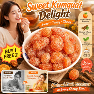 Dried Kumquat Candy Relieve Cough Phlegm Care Herbal Sweet Licorice Sugar Coated
