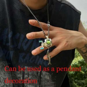 Neck Chain Luxury Fishing Reel Necklace Detachable Exquisite Fishing Reel Ring Pendant Men Neck Pendant Daily