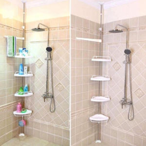 ✅100% Original UME Home Adjustable Bathroom Corner Rack Pole Caddy Shower Organizer