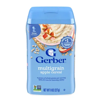 Gerber Multigrain Apple Baby Cereal 227G - From 8 Months