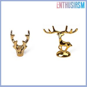 【Enthusiasm】🌟🌟【Hot Sale】🎈 รูปปั้นกวางกวางนอร์ดิกคริสต์มาสกวางเรนเดียร์อาร์ตฟิกเกอร์งานฝีมือวินเทจสีทองประดับบ้านของขวัญตกแต่งโต๊ะ