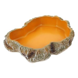CARING PETS Rock Reptile Water Bowls Resin Climbable Tortoise Water Dish Turtle And Horned Frog Supplies Simulation Scene Amphibian Feeding Bowl Tortoise