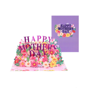 3D Popup Flower Greeting Happy Mothers Day Invitation with Envelope Handmade Colorful Flowers Surprise
