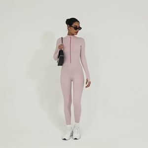 Autumn Winter Stand up Collar Half Zipper Velvet Long Sleeves Yoga Set jumpsuit Women Outdoor Warm jumpsuit Running Fitness suit2026