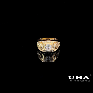 N1293 Nhẫn nam có lót lòng đính đá CZ cao cấp sáng lấp lánh UHA