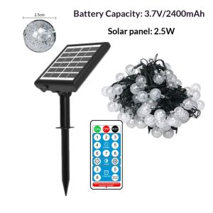 HANGDIAN ลูกบอลฟองอากาศโซลาร์เซลล์  สายไฟตกแต่งที่มีระยะไกลการควบคุมและจับเวลาสำหรับการตั้งแคมป์และตกแต่งคริสต์มาสกลางแจ้ง