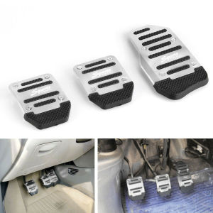 EKLEVA 3Pcs/2Pcs Universal Racing Manual Non-Slip Car Foot Pedal Pad Cover Aluminum Automatic Gear Brake Accelerator Pad Car Interior Accessories Cover