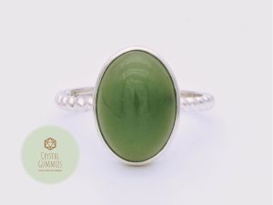 SG LOCAL - Authentic Hetian Jade 925 Silver Ring 和田玉碧玉925银戒子