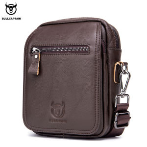 BULLCAPTAIN Mens Messenger Bag Leather Bag Vertical Handbag Shoulder Business Casual Retro Vertical Student Mini Cashier2026