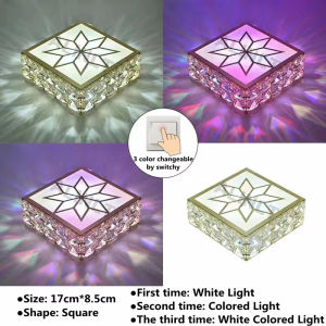 Ceiling Lights Modern Design Tri Color Crystal LED Ceiling Lamp 24W Living Room Bedroom Kitchen Corridor Aisle Light ALINLT