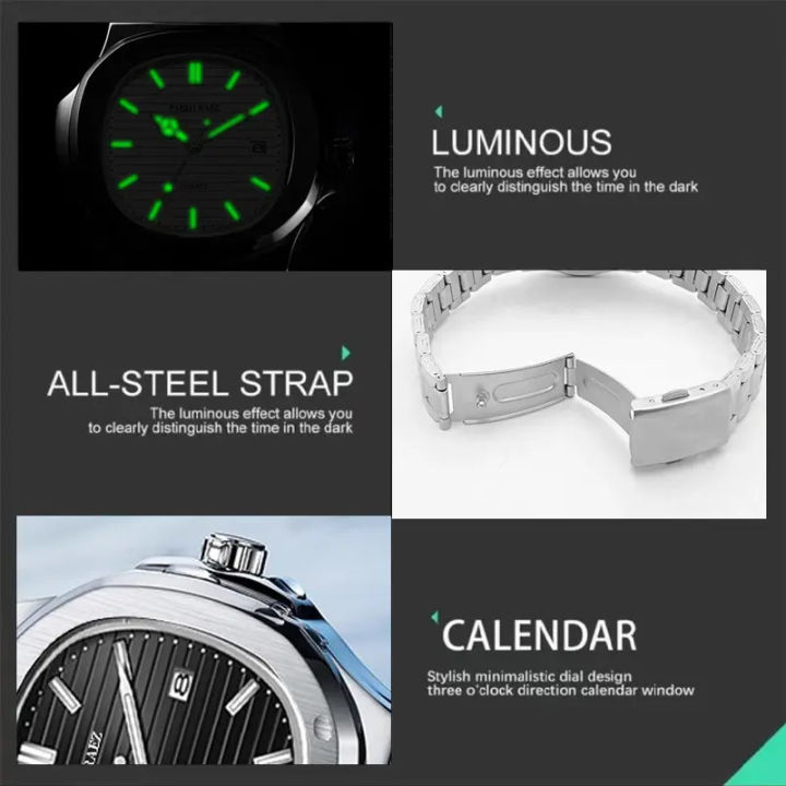 PABLO%20RAEZ%20Latest%20Model%202755%20Waterproof%20Business%20Style%20Square%20Men's%20Watch%20With%20Steel%20Band%20Calendar%20-%20Image%205