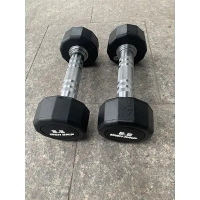 Bộ 2 Tạ Tay Cao Su Iron Grip 2.5kg Màu Đen Tạ Tập Gym(Tổng 5kg)