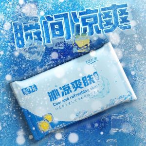 ผ้าเช็ดทำความสะอาดแบบเปียกระบายความร้อนบรรจุภัณฑ์อิสระความรู้สึกเย็นขจัดเหงื่อความเย็นเย็นเย็นคลายความร้อนในฤดูร้อนการฝึกทหารชุดทิชชู่เปียก