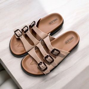 Sandal Jelly Wanita Terbaru/ Sendal Flat Gesper Karet Ban 3 Cewek Kekinian/Alina 225-K5 Jelly Import