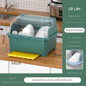 Hộp Đựng Chén Dĩa Nhà Bếp Có Nắp Chống Bụi Ráo Nước Dung Tích Lớn