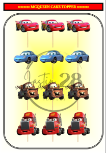 Mcqueen Cars Cake and Cupcakes Topper (Waterproof Machine cut) Disney Pixar Birthday Party Decorations
