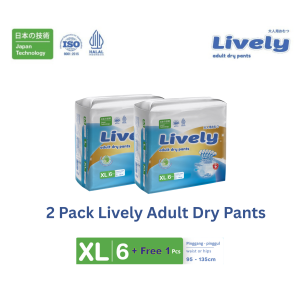[2 Pack] LIVELY Adult Dry Pants M8+2 L7+1 XL6+1 Anti Ruam Anti Bocor Nyaman Dipakai Odor Control