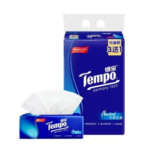 Tempo Face Paper Napkin Extra Think 90 sheets Unscented Jierou Face Paper Napkin 德宝纸巾洁柔抽纸