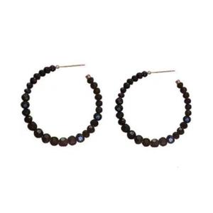 Delicate Ear Women Bohemia Earrings Black Ear Studs Fashion Pendant Earrings Beads Earrings for Daily Party