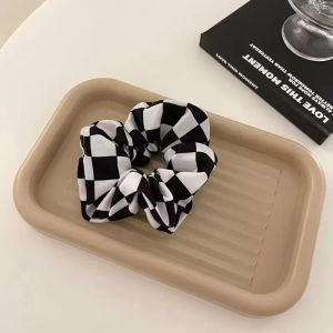 Đồ Trang Trí Tóc Chuỗi Lưới Bàn Cờ Hiện Đại Vòng Tóc Lưới Màu Đen Và Trắng Băng Đô Đầu Rộng Băng Đô Đẹp