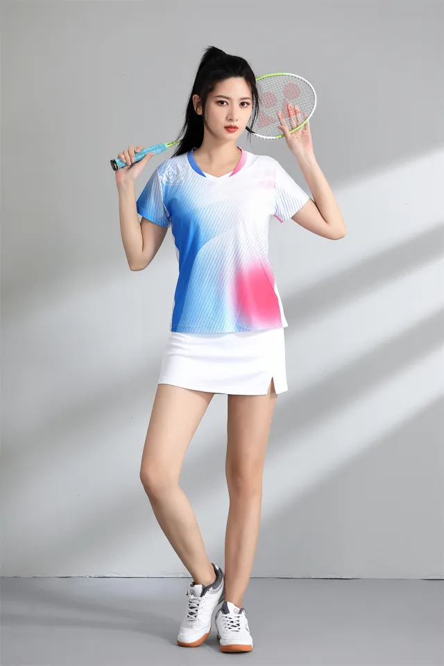 Badminton clothing short-sleeved dress fitness quick-drying sports T-shirt  group purchase women's large size net volleyball table tennis Korean team  uniform