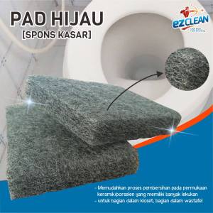 EZCLEAN GREEN PAD SIKAT HIJAU SIKAT AMPUH SIKAT LUBANG KLOSET TOILET WC SIKAT PORSELEN SIKAT WASTAFEL
