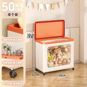JJ.SG Foldable Storage Box Transparent Stackable Organizer With Wheels Large Household Clothing Storage Box
