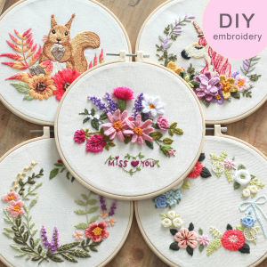 Cutora DIYเย็บปักถักร้อยHandcraftชุดเข็มHandmade Cross Stitch Kitดอกไม้ผ้าฝ้ายปักภาพวาดห่วงเย็บปักถักร้อยHome Decor