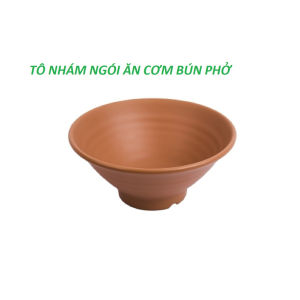 Tô nhựa melamine nhám ngói đựng cơm bún phở tô xoắn miện loe - Tox16/17/18