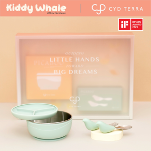 CYD Terra Newborn Baby Kids Gift Box 2pc Set | PICABOO Bowl Fork and Spoon | Toddler Self Feed Essentials Stainless Steel