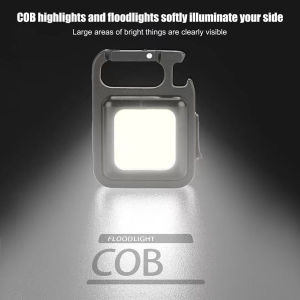 Small Portable COB Work Light with 4 Lighting Modes LED Keychain for Outdoor Adventures