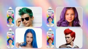 4 Colors Temporary Hair Color Spray For Kids Women MenWashable Natural Hair Wax ColorQuick Drying Non-Sticky Hair Color Spray for PartyHalloweenCosplay DIYChristmas. (RedBluePurpleGreen)