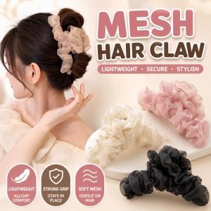 Klip Rambut Mesh 🎀 13cm Large Hair Claw Strong Grip Soft Lightweight Korean Style Hair Accessories for Women Girls