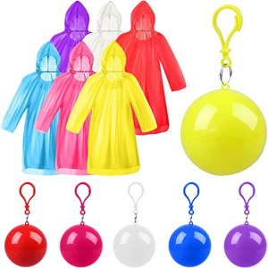 Portable Disposable Raincoat Ball Waterproof Disposable Rain Coat Emergency Raincoat Keychain Ball Outdoor Camping Travel Rain Coat