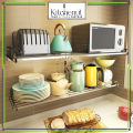 Kitchenut Stainless Steel 304 Wall Mounted Kitchen Rack Hanging Shelf Organizer Rak Dapur. 